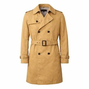 Banana Republic Khaki Trench Coat Classic Belted Lightweight Size M Classic
